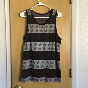 Retrofit Black and Gray Star Tank Top